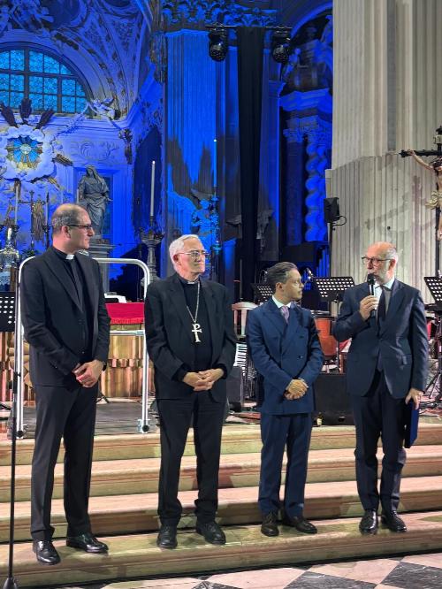 L'assessore regionale Riccardo Riccardi interviene al 100mo del settimanale diocesano La Vita Cattolica nel duomo di Udine 