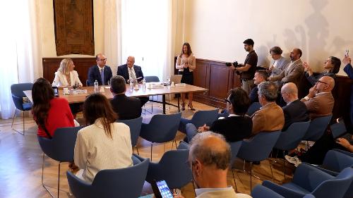 Un momento della conferenza stampa svoltasi a Roma