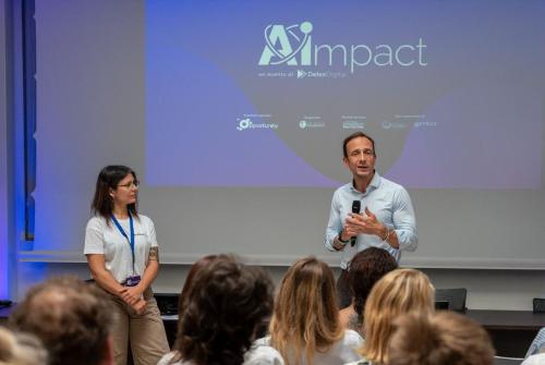 Un momento di "AImpact", l’evento dedicato all’intelligenza artificiale, al Digital Marketing e all’innovazione.