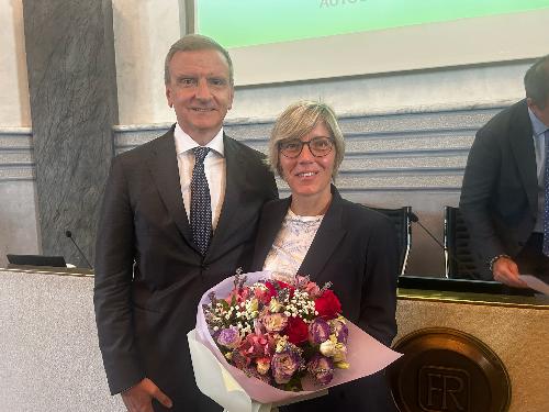 L'assessore regionale alle Finanze Barbara Zilli e il presidente di Autostrade Alto Adriatico Marco Monaco