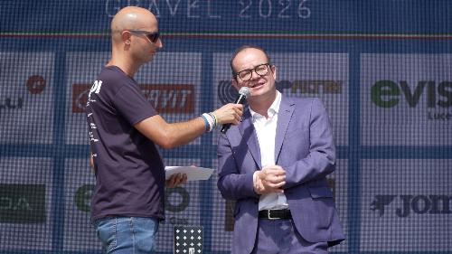 Il vicegovernatore del Friuli Venezia Giulia con delega allo Sport, Mario Anzil, alle premiazioni del â€˜Campionato italiano Gravel - GP Enzo Caineroâ€™.