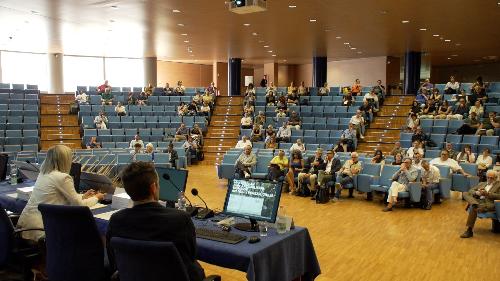 L'assessore regionale alle Infrastrutture e Territorio, Cristina Amirante, al convegno "Esercizi di futuro aperto. Una strategia per le aree militari dismesse del Friuli Venezia Giulia".