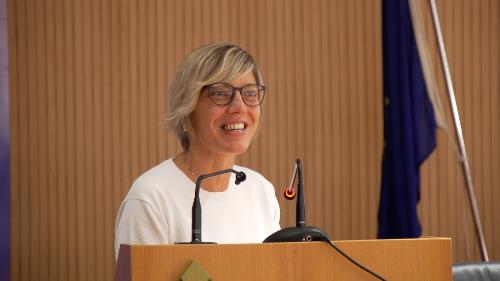 L'assessore regionale alle Finanze Barbara Zilli  a Tolmezzo all'assemblea regionale della Federazione italiana sport invernali (Fisi)