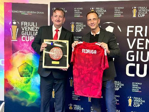 Il governatore Massimiliano Fedriga alla Welcome Ceremony della Friuli Venezia Giulia Cup