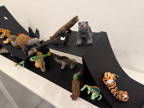 Alcune della opere della mostra "Dyno Art" a Trieste