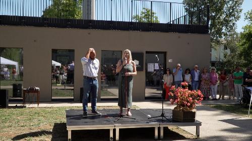 L'assessore regionale alle Infrastrutture Cristina Amirante interviene all'inaugurazione dell'ex battirame a Pordenone