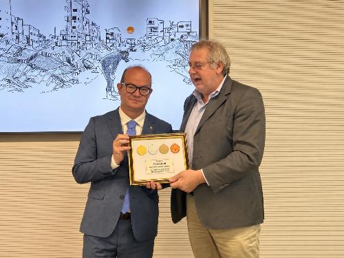 Il vicegovernatore della Regione con delega allo Sport, Mario Anzil, e il presidente di Special Olympics Italia, Giuliano Clinori
