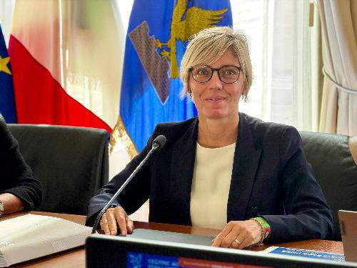 L’assessore regionale alle Finanze Barbara Zilli, alla riunione odierna della cabina di regia per il Piano nazionale di ripresa e resilienza