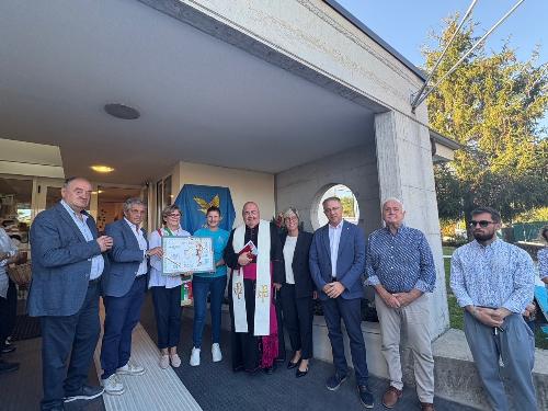 L'assessore regionale alle Finanze Barbara Zilli, all'inaugurazione della nuova sede della scuola dell'infanzia paritaria "Regina Margherita" di Jalmicco, frazione di Palmanova