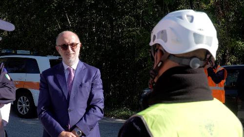 L'assessore Riccardi durante l'esercitazione