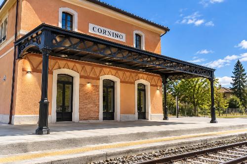 Rendering AI della Stazione di Cornino.