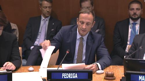 Il governatore Fedriga interviene nel Palazzo di Vetro a New York