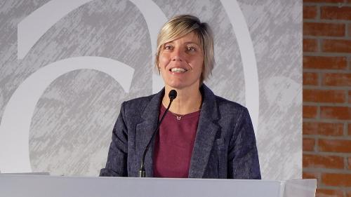L'assessore regionale alle Finanze Barbara Zilli durante il suo intervento al convegno di Confartigianato a Gemona del Friuli.