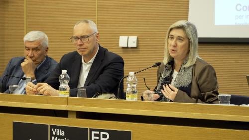L'intervento dell'assessore regionale Cristina Amirante a Villa Manin di Codroipo.