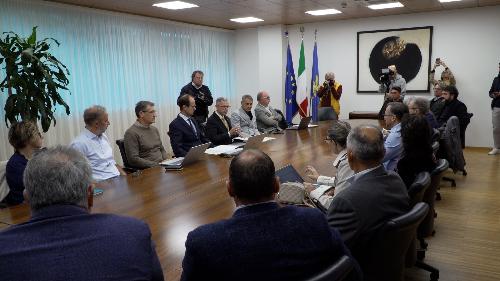 L'assessore regionale alle Risorse agroalimentari, forestali e ittiche Stefano Zannier alla presnetazione della misura sul caro carburanti in agricoltura