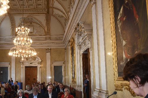 L'assessore regionale al Lavoro, formazione, istruzione, ricerca, università e famiglia, Alessia Rosolen, all'evento "Ricerca e innovazione in Friuli Venezia Giulia - Forza e potenzialità nell'Horizon Europe di oggi e di domani"
