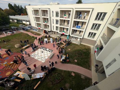 Il nuovo complesso Ater di via Eritrea a Udine, composto da 39 alloggi di edilizia residenziale pubblica.