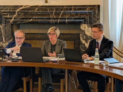 Un momento della riunione del Consiglio di amministrazione di TEC4I FVG - Friuli Innovazione, nella sede di Confindustria a Udine.