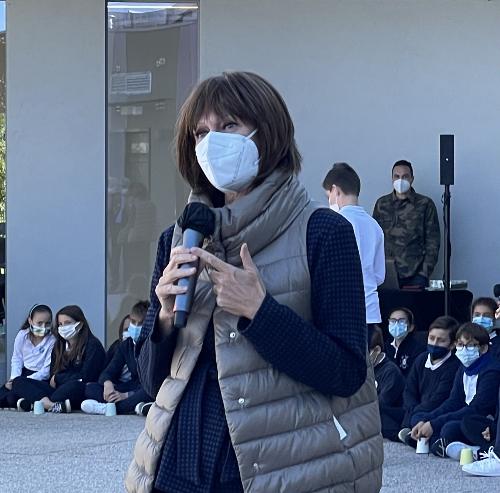 L'intervento dell'assessore regionale al Lavoro, formazione, istruzione, ricerca, università e famiglia, Alessia Rosolen, alla presentazione dell'Educational Hub Zerotredici alla Danieli di Buttrio 