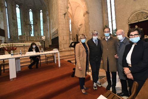 Nella foto: Barbara Zilli, assessore regionale alle Finanze, l'on. Renzo Tondo, il governatore del Friuli Venezia Giulia Massimiliano Fedriga il sottosegretario alla Presidenza del Consiglio Bruno Tabacci e l'on. Aurelia Bubisutti