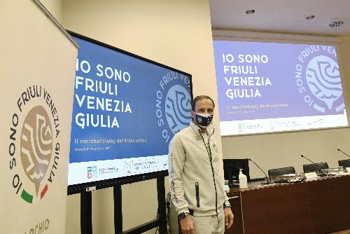 Il governatore Massimiliano Fedriga alla presentazione dei prodotti del marchio 'Io Sono Friuli Venezia Giulia'.