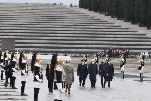 Il Presidente della Repubblica Sergio Mattarella al Sacrario militare di Redipuglia.