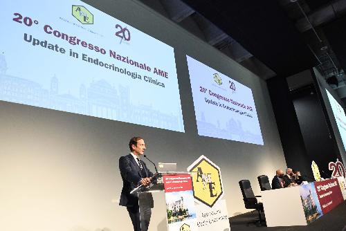 L'intervento del Governatore della Regione Massimiliano Fedriga al ventesimo Congresso nazionale dell'Associazione Medici endocrinologi  al Porto vecchio di Trieste