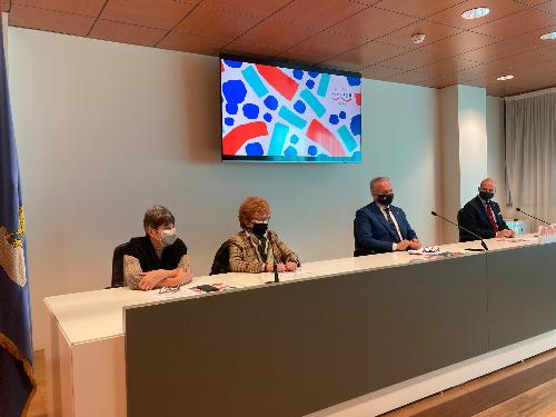 L'assessore regionale alla Cultura Tiziana Gibelli nel corso della conferenza stampa di Mittelfest