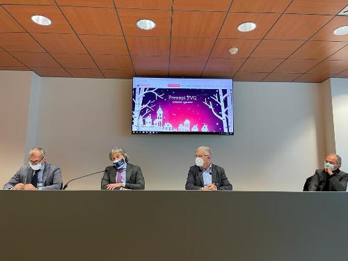 L'assessore regionale alle Attività produttive, Sergio Emidio Bini, a Udine alla presentazione di 'Presepi FVG'.