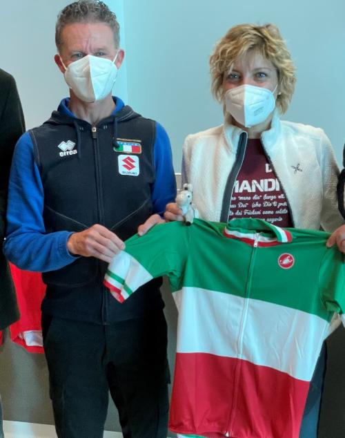 L'assessore regionale alle Finanze, Barbara Zilli, a Udine alla presentazione dei Campionati Italiani di Ciclocross di Variano di Basiliano