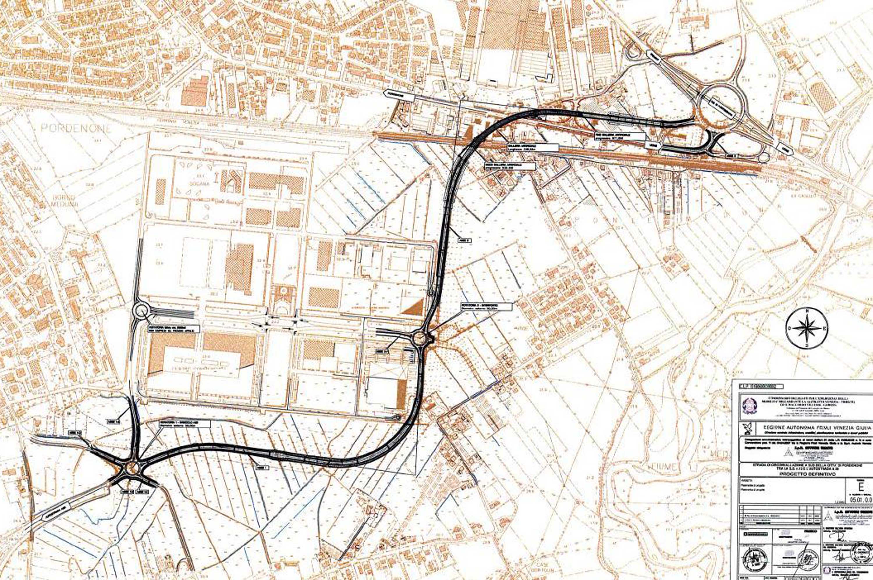 Progetto definitivo della strada di circonvallazione a Sud della Città di Pordenone tra la strada statale 13 &quot;Pontebbana&quot; e l'autostrada A28