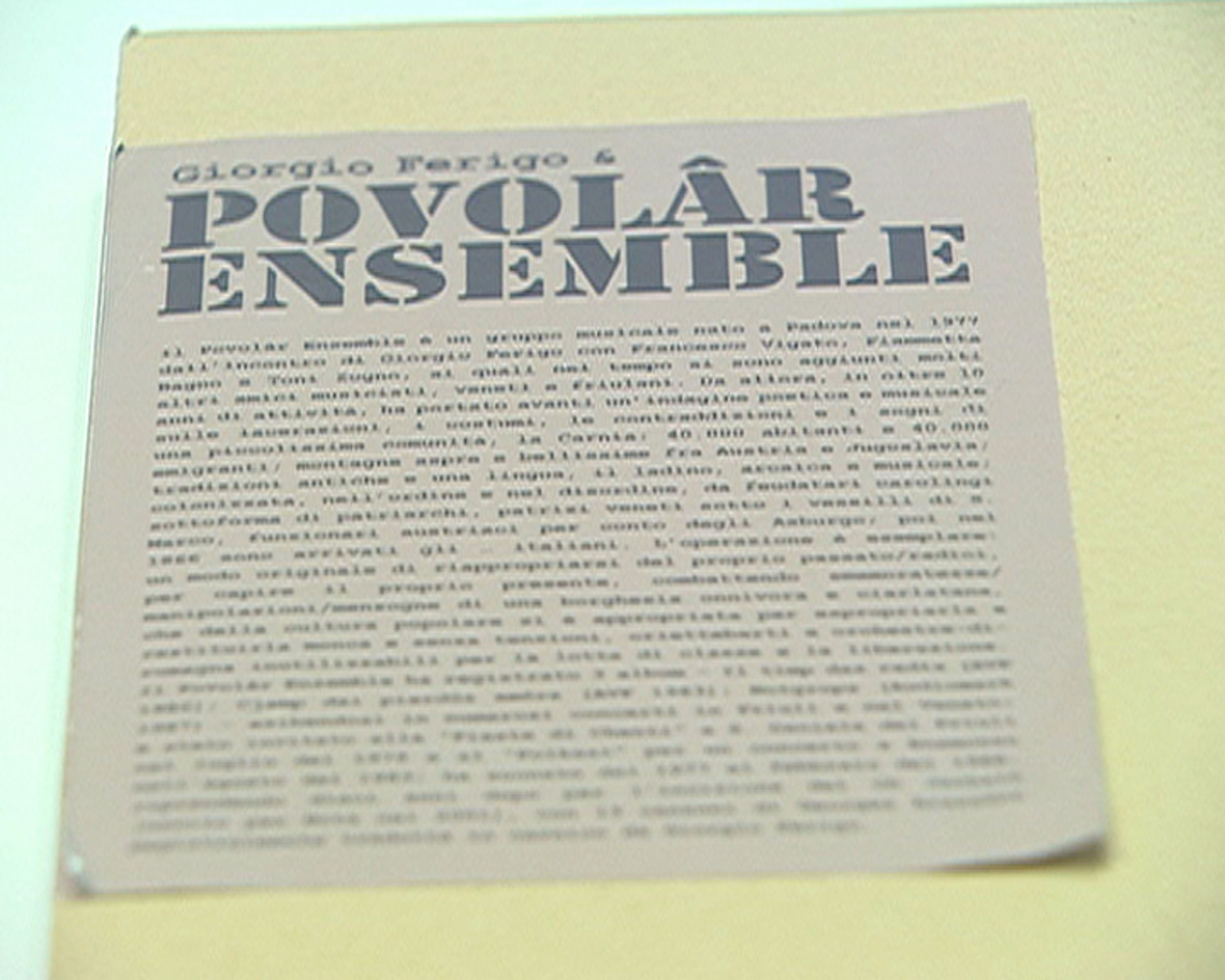 La presentazione del cofanetto della Povolâr Ensemble. (Udine 27/11/12)