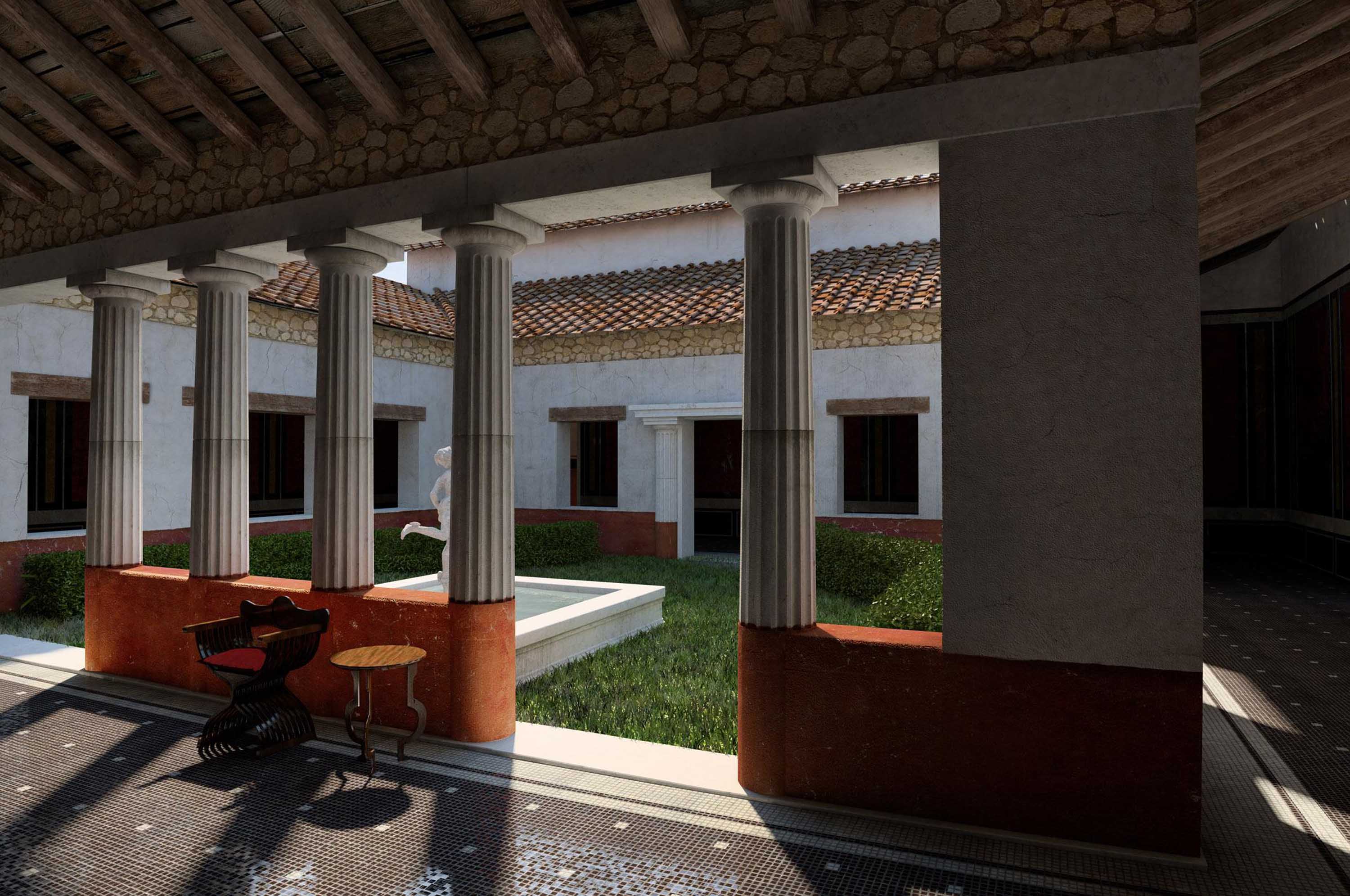 Ricostruzione virtuale di uno scorcio dell'interno  della domus di Tito Macro. (Aquileia 14/05/13)