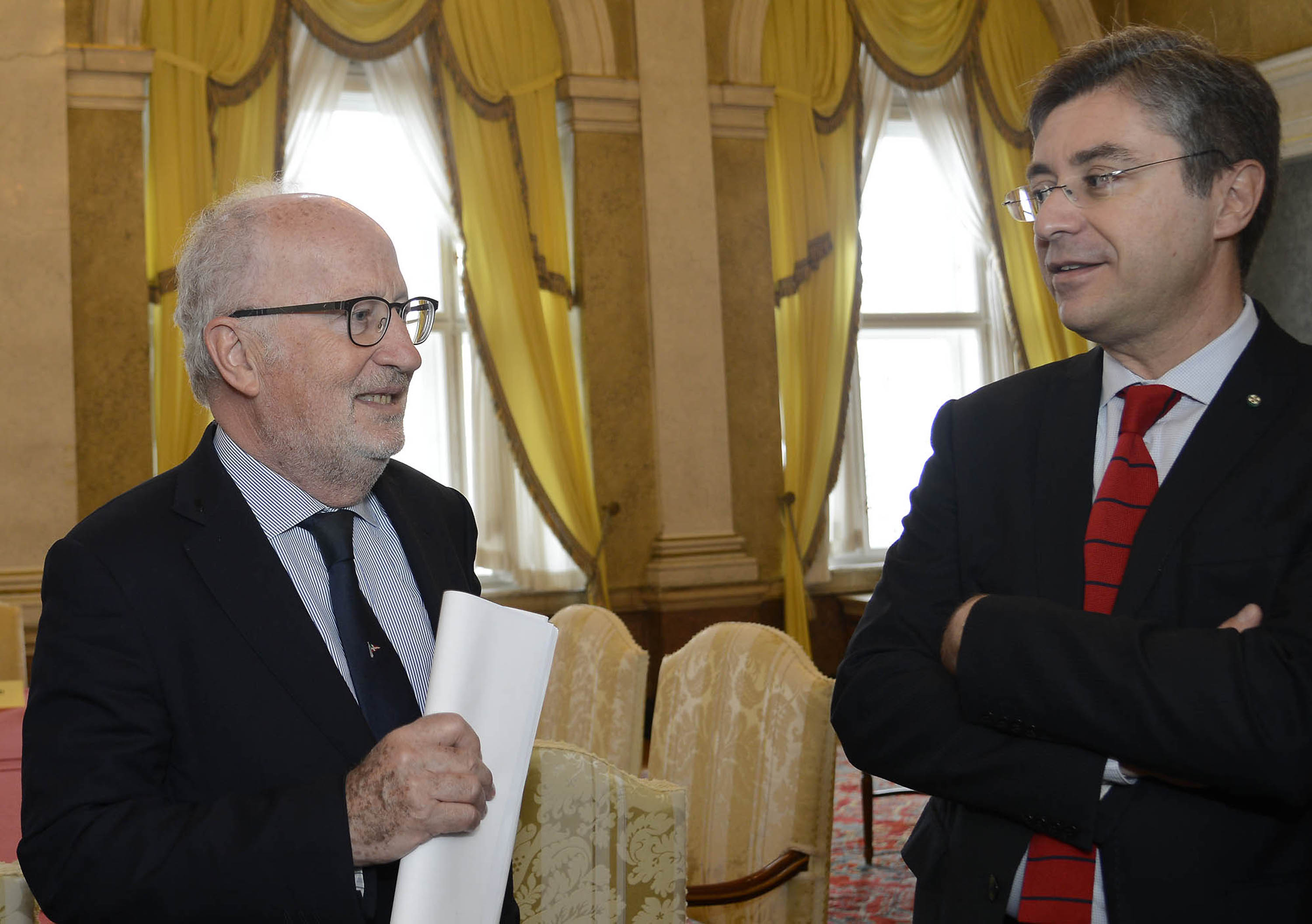 Giorgio Orsoni (Sindaco Venezia) e Francesco Peroni (Assessore regionale Finanze, Patrimonio e Programmazione) nella sede della Regione FVG. (Trieste 30/05/13)