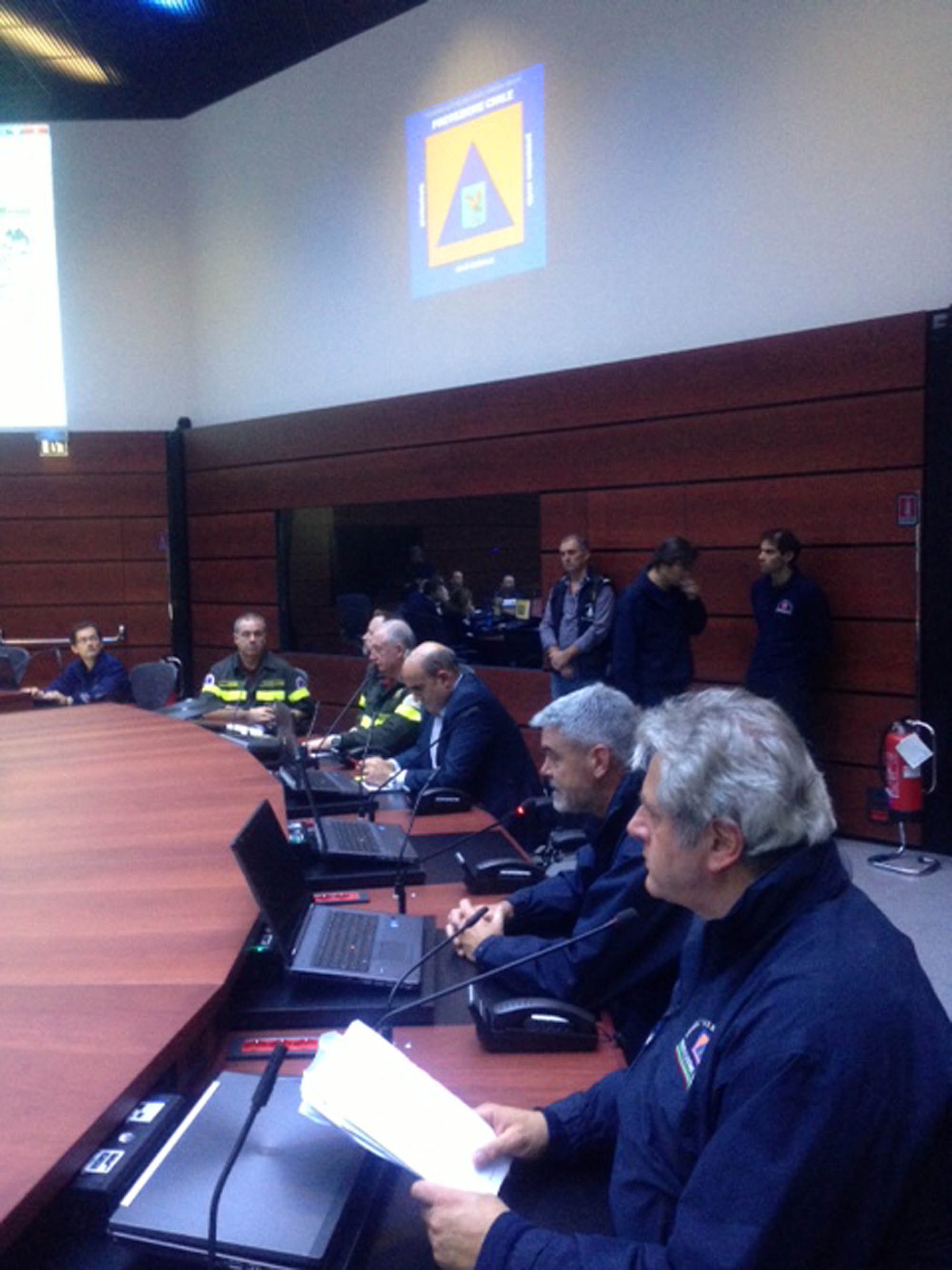 Sala Operativa della Protezione civile durante l'esercitazione voluta dalla Regione Veneto in occasione del cinquantennale della tragedia del Vajont. (Palmanova 14/09/13)