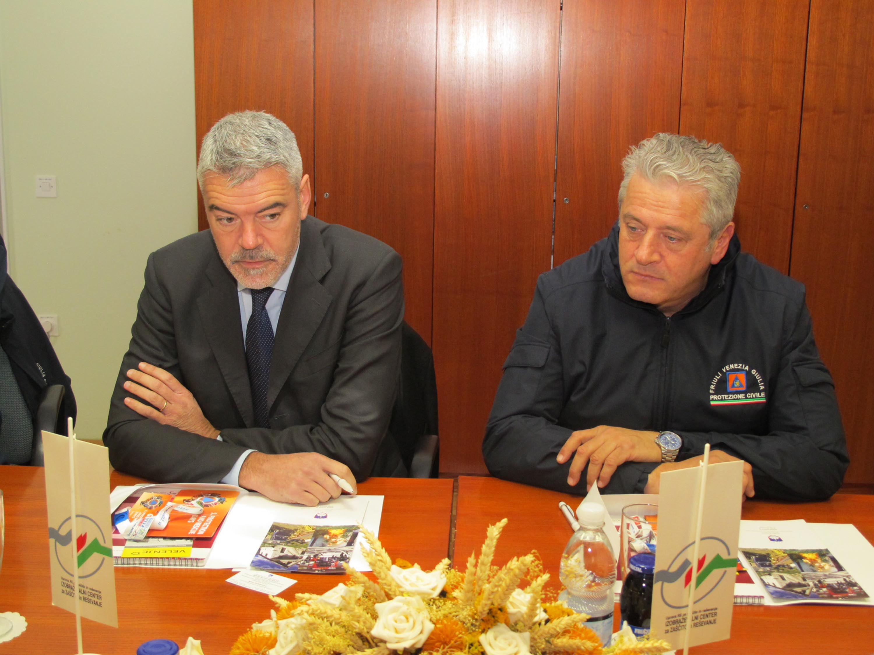 Paolo Panontin e Guglielmo Berlasso (Assessore e direttore Protezione civile FVG). [Velenje (SLO) 05/10/13]