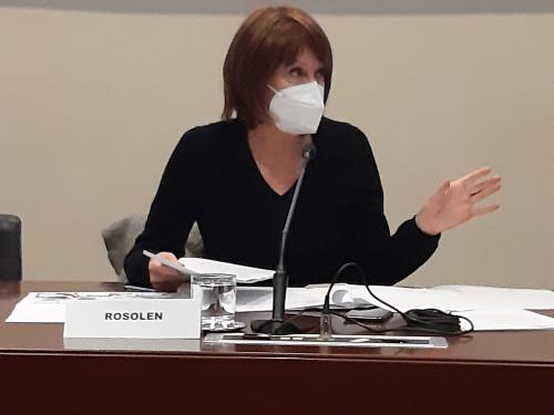 L'assessore regionale al Lavoro, Formazione e Famiglia Alessia Rosolen alla presentazione di AttivaGiovani nella Sala Predonzani del Palazzo della Regione a Trieste