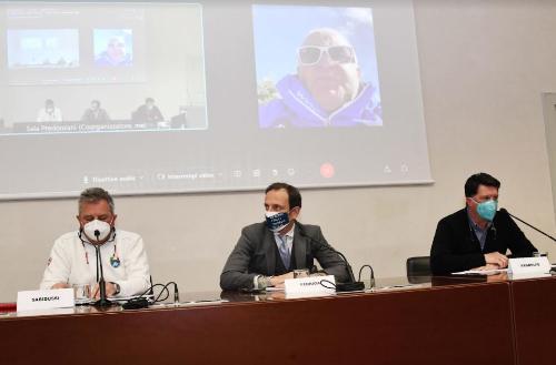 Un momento della conferenza stampa. Da remoto si è collegato anche Maurizio Bonelli, presidente nazionale di Amsi