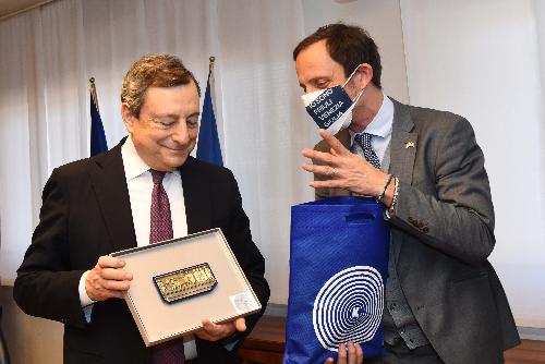 Il governatore Fedriga e il presidente Draghi 
