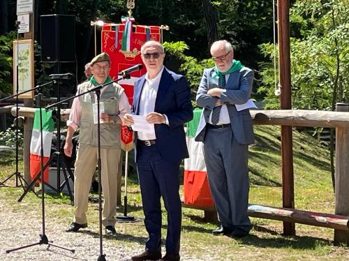 L'intervento del vicegovernatore del Friuli Venezia Giulia, Riccardo Riccardi, oggi a Bosco Romagno.