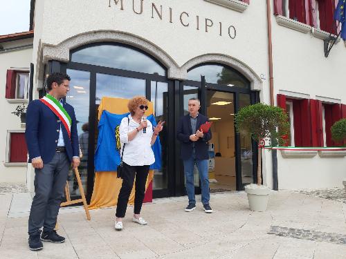 L'assessore regionale alla Cultura, Tiziana Gibelli, intervenuta ad Arzene in occasione dell'inaugurazione della nuova biblioteca civica.
