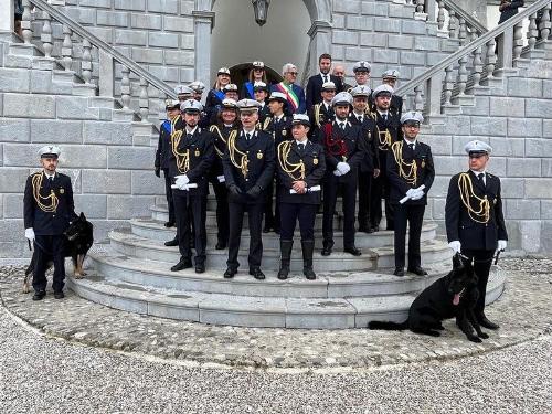 Foto di gruppo al 156° anniversario della fondazione del Corpo di Polizia Locale del Comune di Udine. 