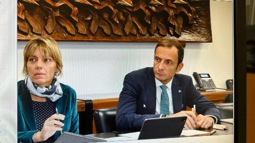 Il governatore del Fvg, Massimiliano Fedriga, con l'assessore regionale alle Finanze, Barbara Zilli.