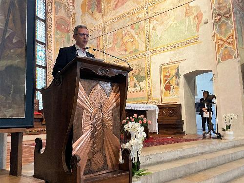 L'intervento dell'assessore Stefano Zanier in occasione della cerimonina di conclusione dei lavori di restauro degli affreschi nel duomo di Spilimbergo