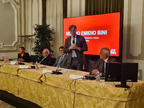 L'assessore Sergio Emidio Bini all'evento per i 190 anni di presenza delle Generali a Pordenone 