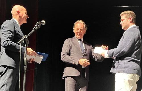 L'assessore regionale all'Ambiente Fabio Scoccimarro durante la cerimonia del conservatorio Tartini al Politeama Rossetti di Trieste 