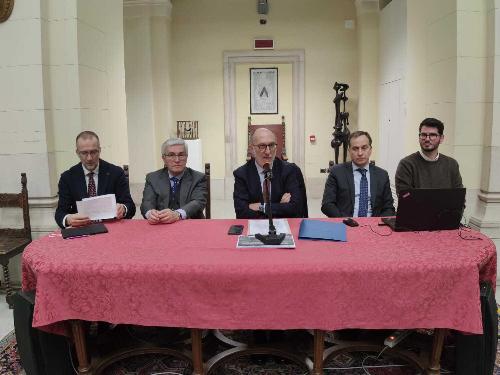 Il Vicegovernatore con delega alla Salute Riccardo Riccardi durante la presentazione del progetto di riqualificazione dell'ex ospedale psichiatrico di Udine