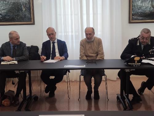 Il vicegovernatore Riccardo Riccardi alla conferenza stampa odierna nella Prefettura di Udine