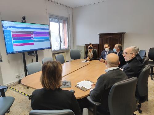 Il vicegovernatore del Friuli Venezia Giulia con delega alla Salute Riccardo Riccardi alla presentazione del progetto di telemedicina