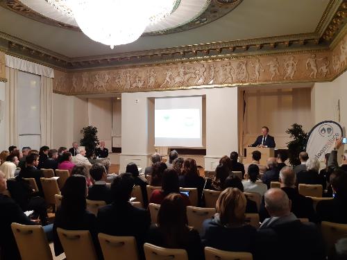 L'assessore regionale alla Difesa dell'ambiente, Energia e Sviluppo sostenibile Fabio Scoccimarro a Trieste alla presentazione dell'osservatorio immobiliare Fimaa